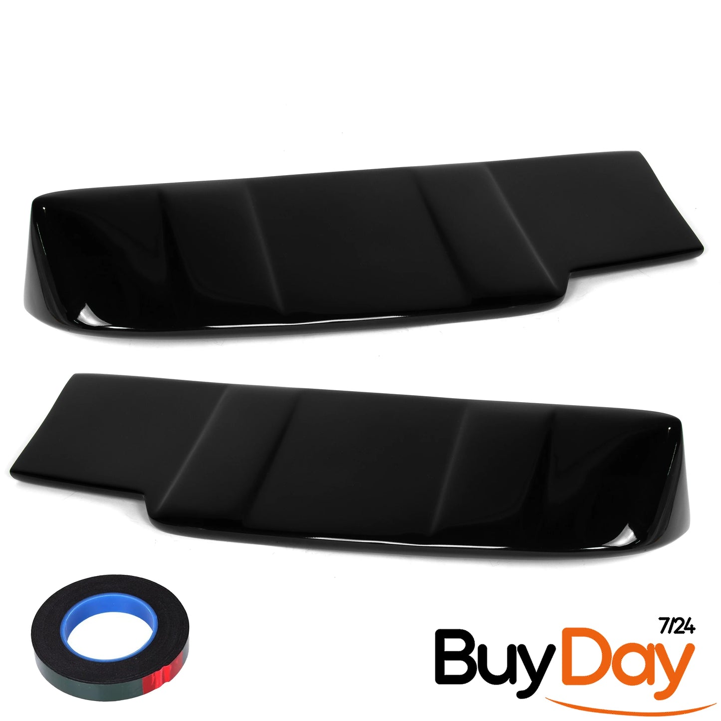 Twin Rear Roof Spoiler for Barn Door Models, Painted in Panther Black, Exterior Styling Body Kit Accessory, Compatible with Transit & Tourneo Custom Vans 2012-2023