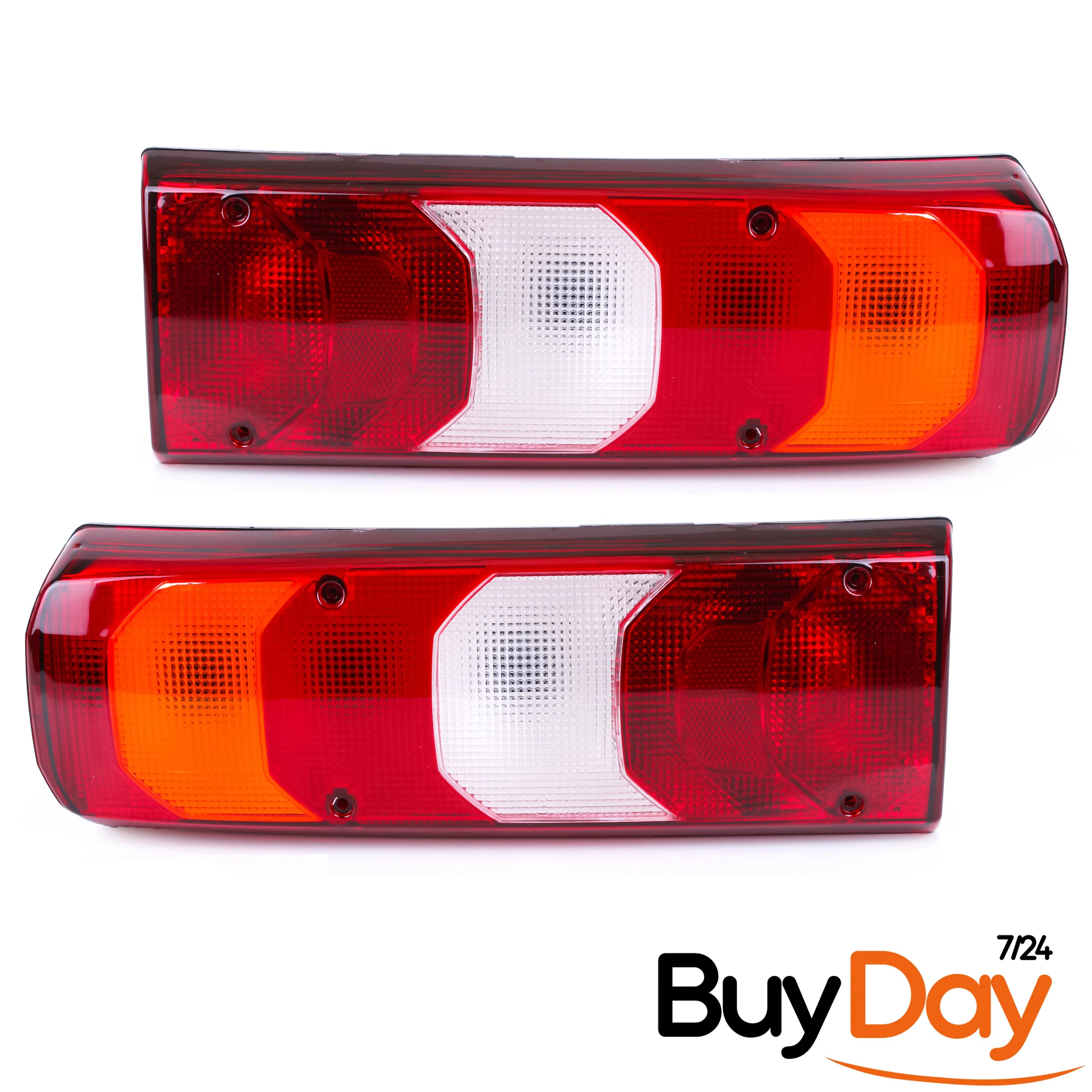 2 Piece Set Rear Tail Light Lamp Cluster (Left & Right Pair), O/S & N/S, Red Lens, Compatible with Actros, Arocs, Atego & Antos Truck Lorry HGV Models (2011-Onwards), A0035441603, A0035441703