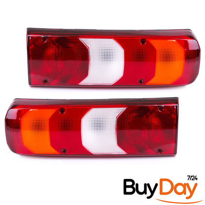 2 Piece Set Rear Tail Light Lamp Cluster (Left & Right Pair), O/S & N/S, Red Lens, Compatible with Actros, Arocs, Atego & Antos Truck Lorry HGV Models (2011-Onwards), A0035441603, A0035441703