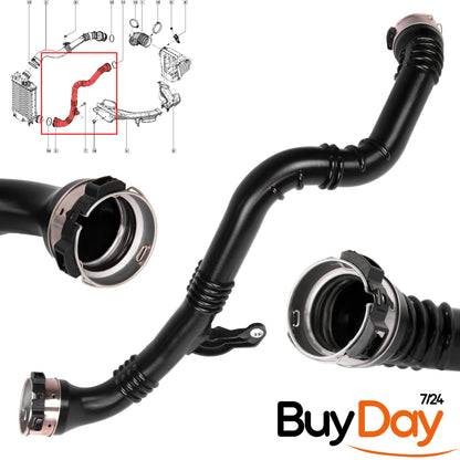 Charger Intake Air Hose Pipe, Intercooler Hose (870mm), Compatible with Qashqai II (J11) 1.5L dCi Diesel Engines 2013-Onwards, 1446000Q3F, 144608957R
