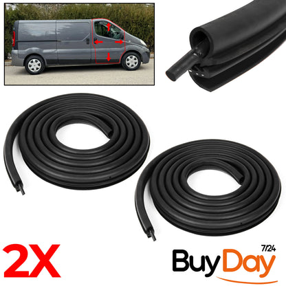 2 Pieces Front Door Rubber Seal Weatherstrip Set Compatible with Trafic Vivaro (2001-2014)