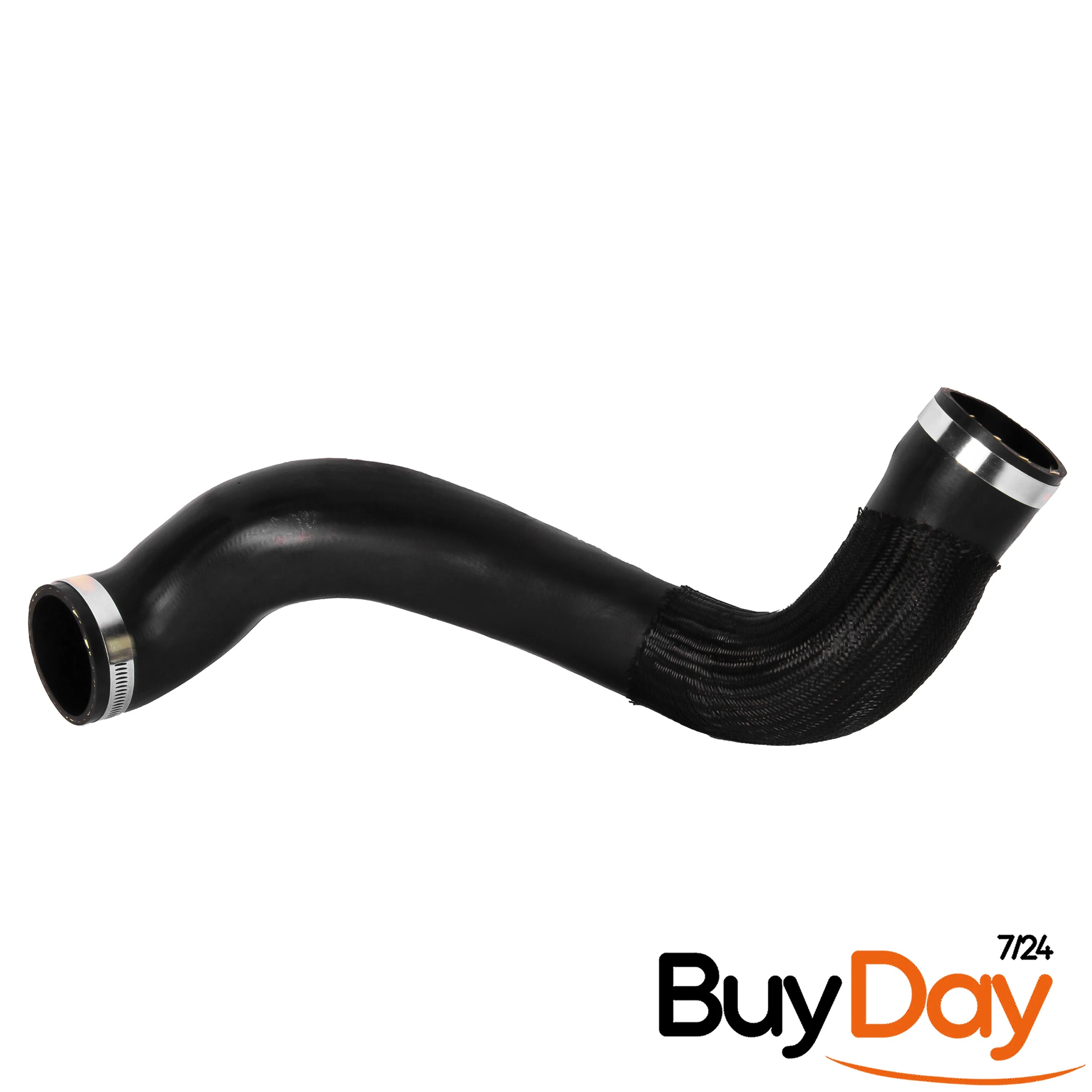 Intercooler Turbo Hose Pipe with 2 Clamps & Braided Cover, Heat Resistant Boost Pipe, Compatible with S60 S80 V60 V70 XC60 XC70 2.0L 2.4L Diesel, 31338090, 30741795