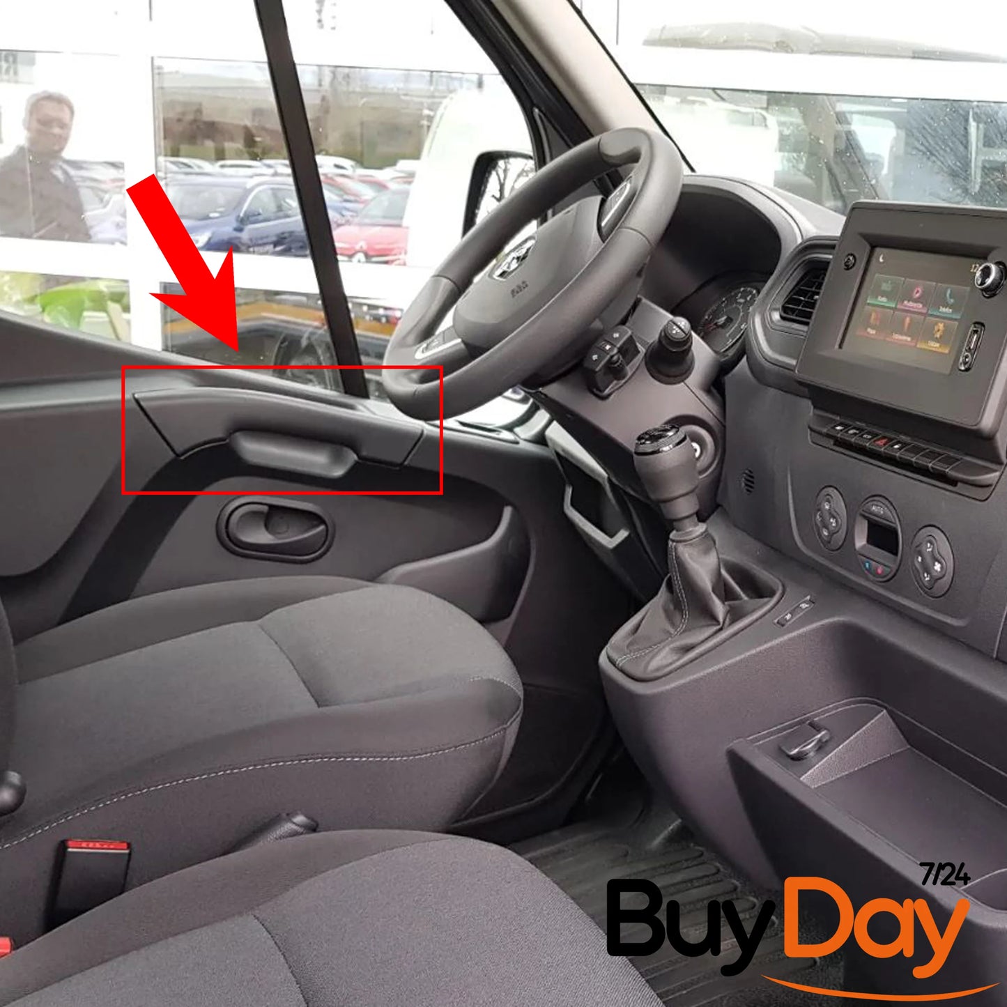 clickmax Inner Left Door Handle Hold Grip, N/S Passenger Side, Interior Door Pull Handle, Compatible with Master & Movano Models 2010-Onwards, 8200730608