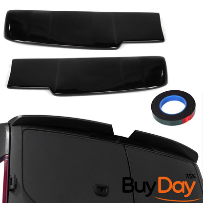Twin Rear Roof Spoiler for Barn Door Models, Painted in Panther Black, Exterior Styling Body Kit Accessory, Compatible with Transit & Tourneo Custom Vans 2012-2023
