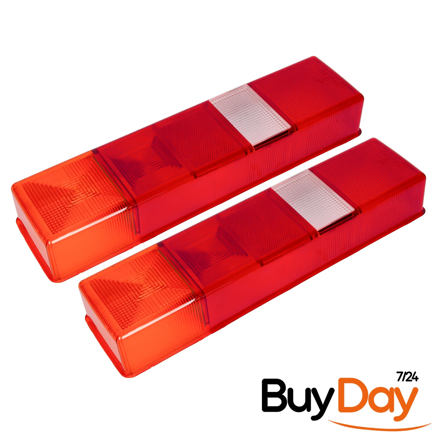 clickmax 2 Piece Set Rear Tail Light Lamp Lens (Left & Right Pair), O/S & N/S Replacement Lens Covers, Compatible with Tipper, Dropside, Luton & Chassis Cab Models 1985-2014, 6696035, 86VB13450AA