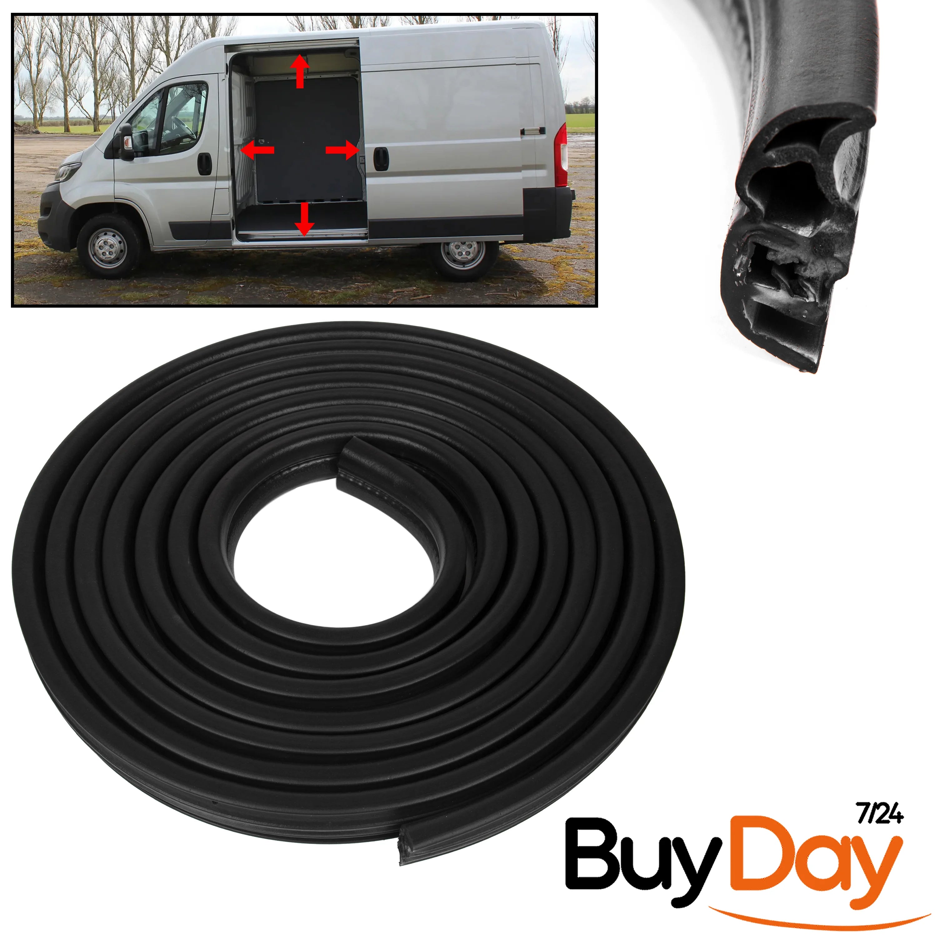 Sliding Side Door Rubber Seal, Pinch Weld Body Weatherstrip, Noise Reduction Trim for Van & Campervan Conversion, Fits Ducato, Boxer, Relay (X250 X290) 2006-Onwards, 1372705080