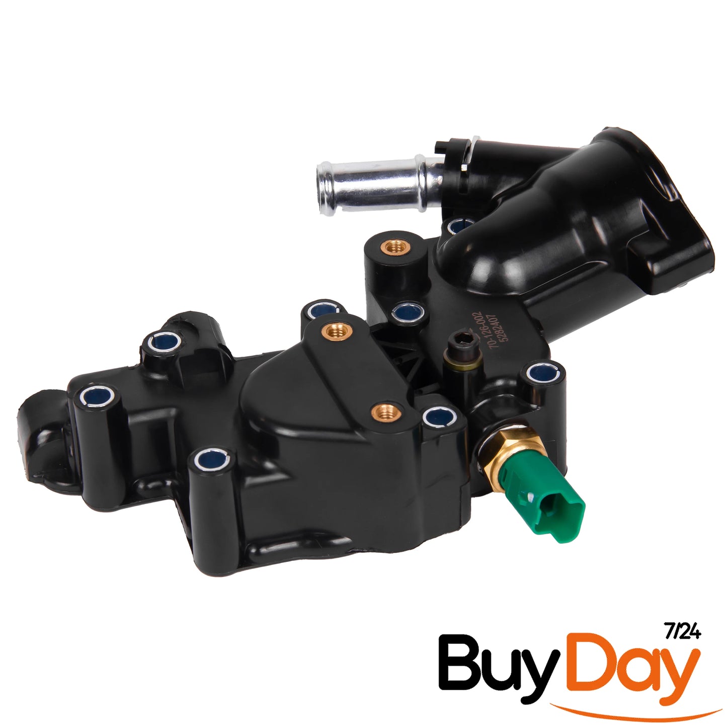 Engine Thermostat Housing with Gasket, Coolant Flange Water Outlet, Compatible with 1.1L & 1.4L Petrol Engines, Fits 206 207 307 C2 C3 Partner Bipper, 1336P9, 1336Y8