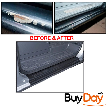 clickmax 2 Piece Set Front Door Sill Protectors, ABS Entry Guard Kick Plates, Interior Scuff Plates, Car Accessories for Viano & Vito (W639) Van MPV Models 2003-2013