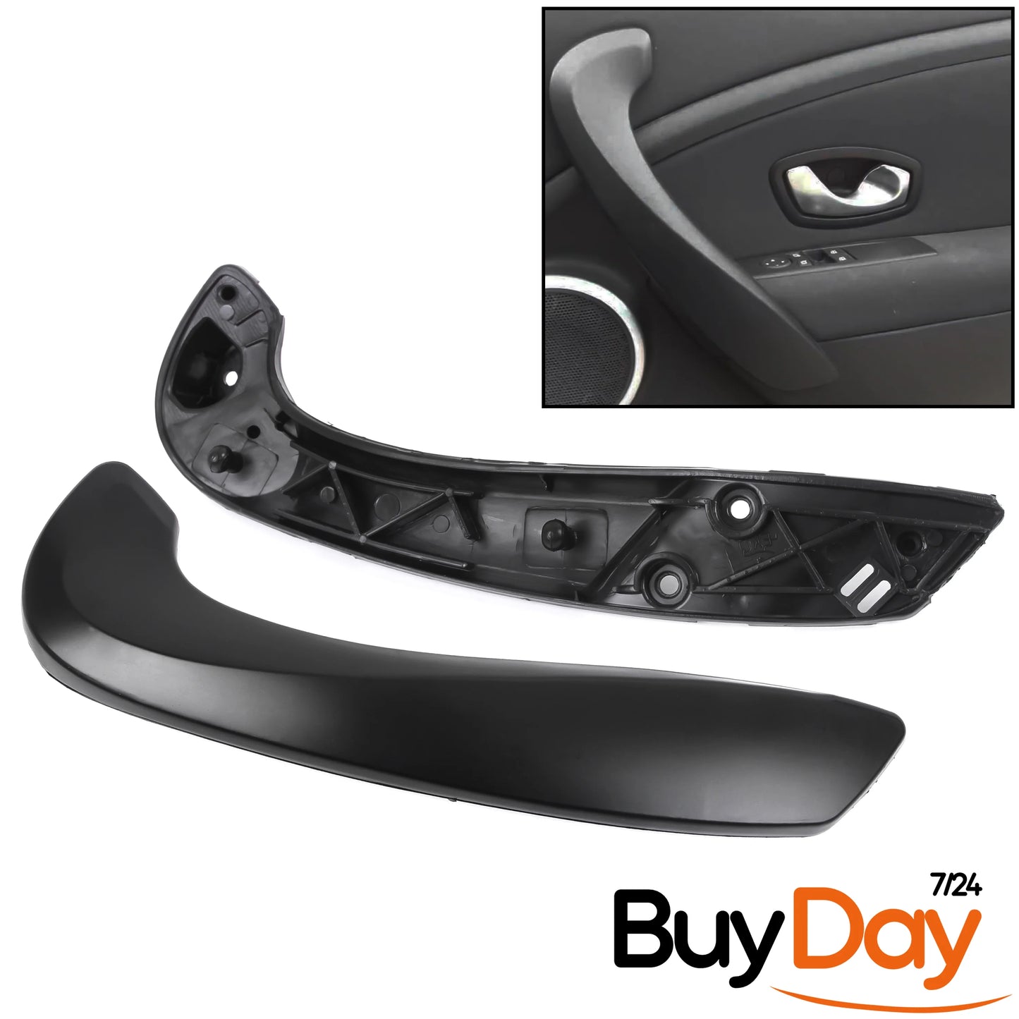 Front Right Interior Door Handle Grip, Offside (O/S) Driver Side, Inner Door Armrest Pull Handle, Compatible with Megane 3 Models 2008-2016, 809600007R