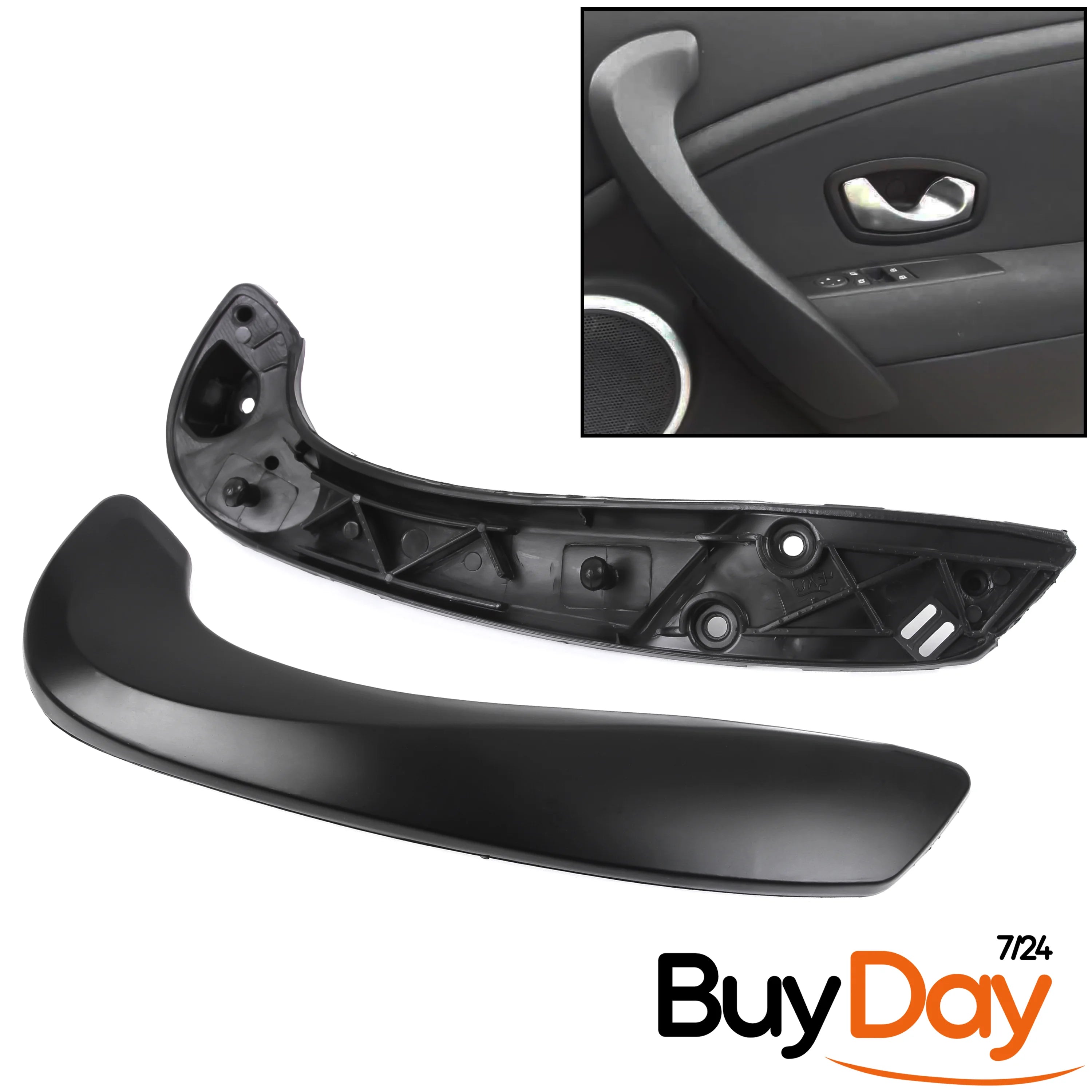 Front Right Interior Door Handle Grip, Offside (O/S) Driver Side, Inner Door Armrest Pull Handle, Compatible with Megane 3 Models 2008-2016, 809600007R