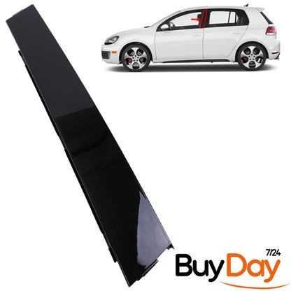 Front Left B-Pillar Trim Cover Panel, Nearside (N/S) Passenger Side, Exterior Door Pillar Glossy Trim, Fits 5-Door Golf MK6 Models 2009-2013, 5K4837901A