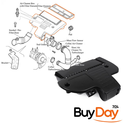 Engine Air Filter Box Housing Assembly (Filter Not Included), Air Cleaner Box, Compatible with Doblo, Fiorino, Panda, Linea, Qubo, Punto Models, 51798941, 51781494