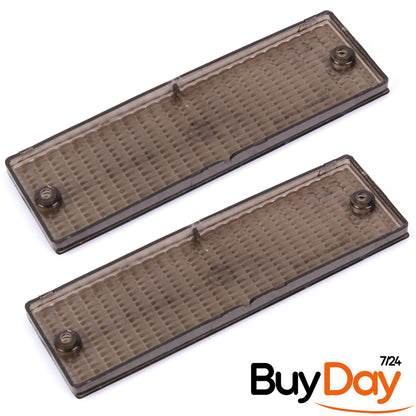 clickmax 2 Piece Set Front Indicator Lens (Smoked Black Finish), Left & Right Pair, Turn Signal Lens Covers, Compatible with 3 Series E30 Saloon (Sedan) Models 1982-1994, (Excludes M3), 63131386011