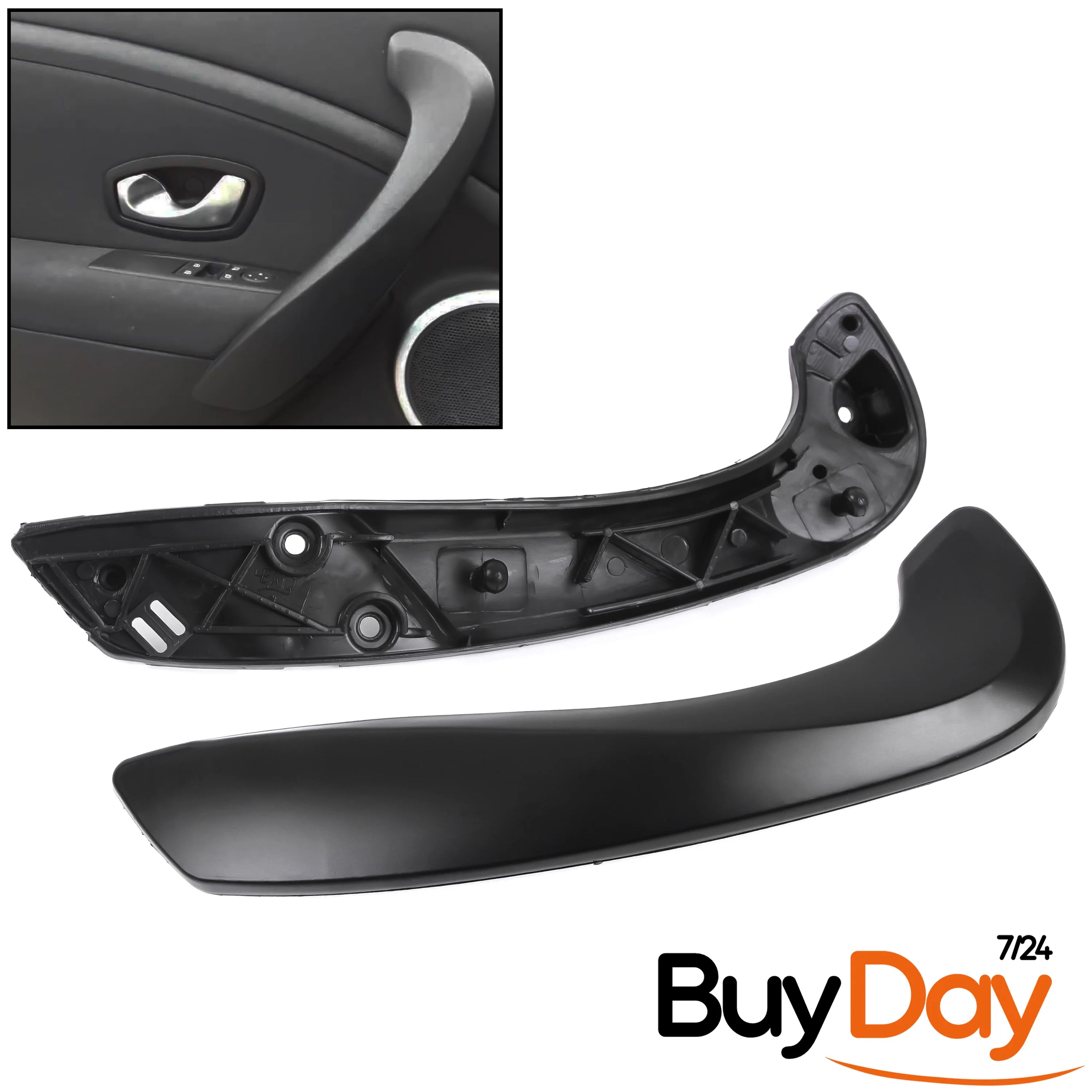 Front Left Interior Door Handle Grip, Nearside (N/S) Passenger Side, Inner Door Armrest Pull Handle, Compatible with Megane 3 Models 2008-2016, 809600007R