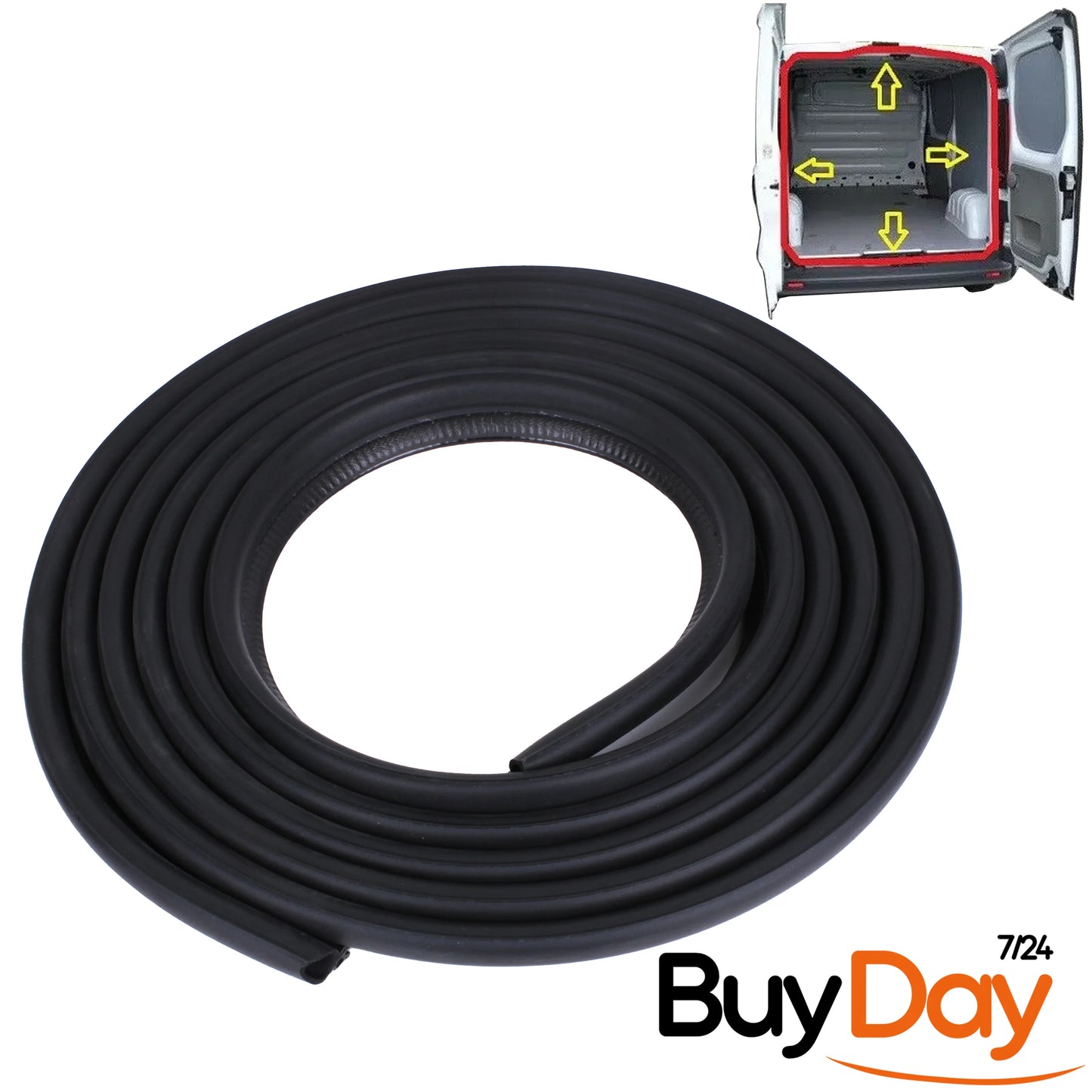 Rear Barn Door Rubber Seal (for Twin Doors), Body Mounted Weatherstrip, Stops Leaks & Wind Noise, for Campervan Conversion, Fits Vivaro A, Trafic II, Primastar (X83) 2001-2014, 8200032788