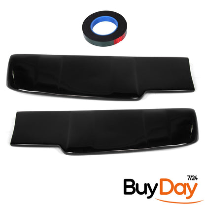 Twin Rear Roof Spoiler for Barn Door Models, Painted in Panther Black, Exterior Styling Body Kit Accessory, Compatible with Transit & Tourneo Custom Vans 2012-2023