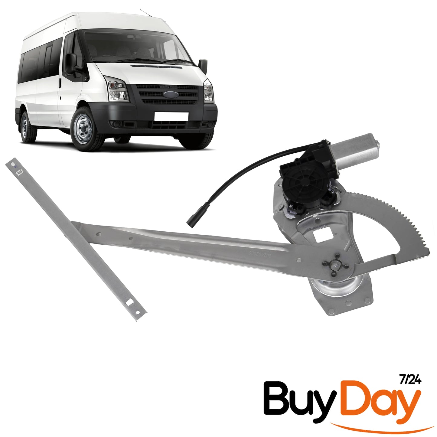 clickmax Front Right Electric Window Regulator with Motor, Offside (O/S) Driver Side, Compatible with Transit MK6 (2000-2006) & MK7 (2006-2014) Models, 1492722, 4077924