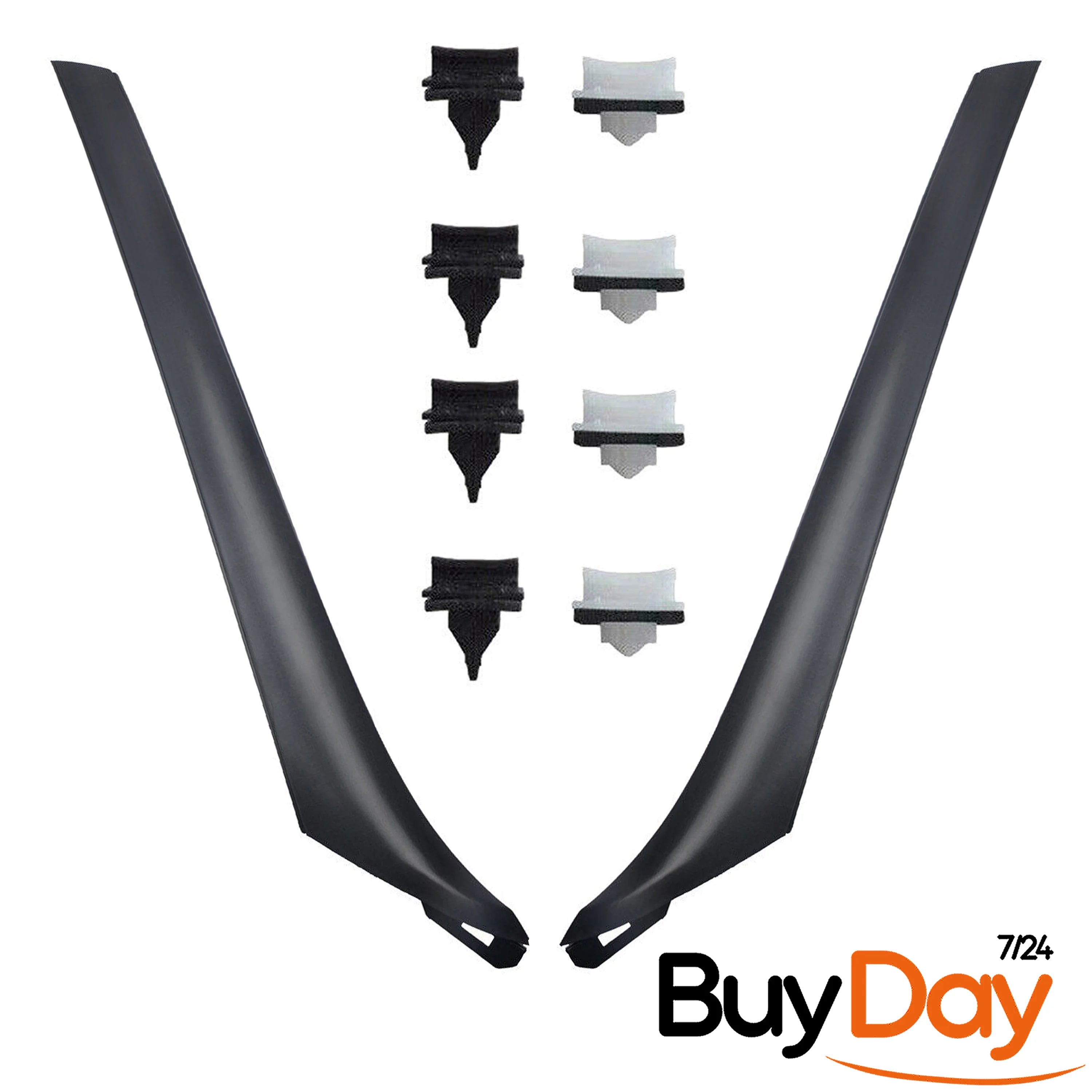 Windscreen Moulding Trim Set (Left & Right Pair) with Mounting Clips, A-Pillar Trim, Compatible with Transit MK7 Models 2006-Onwards, 1755017, 1755018