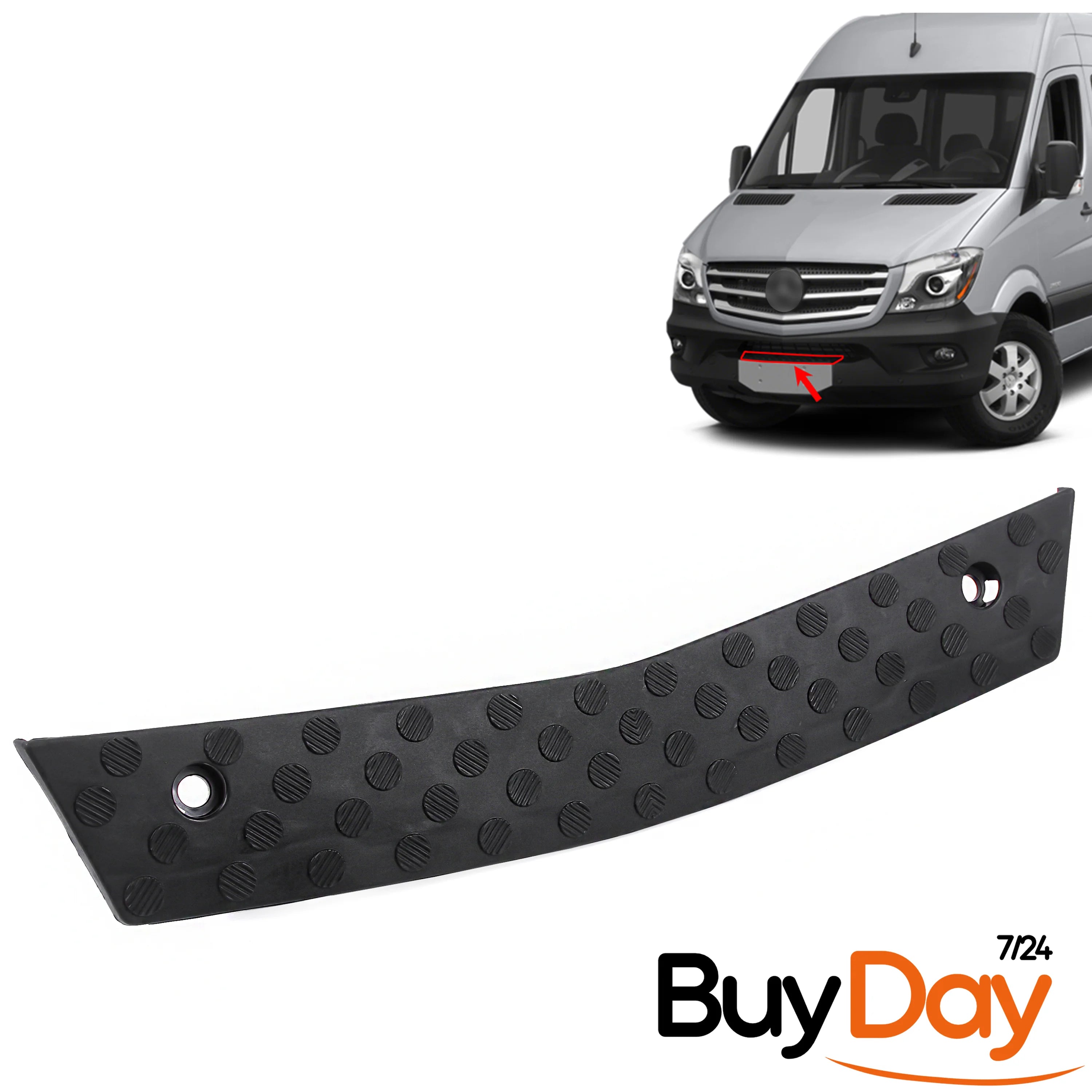 Front Bumper Footplate Step Pad, Lower Bumper Non-Slip Cover, Exterior Protector Trim, Compatible with Sprinter (W906 Facelift) Van Models 2013-2018, A9068850411