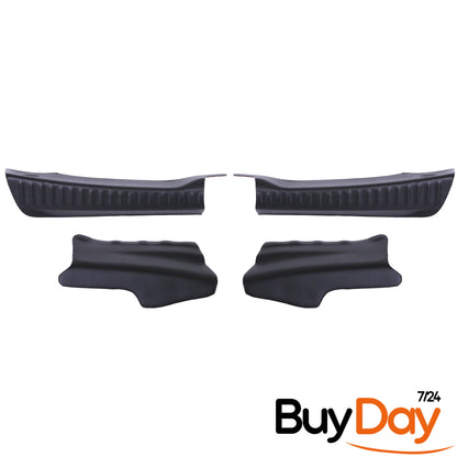 4 Piece Set Door Sill Protectors, Black ABS Entry Guard Kick Plates, Interior Scuff Plates, Car Accessories, Compatible with Sandero Models 2021-Onwards