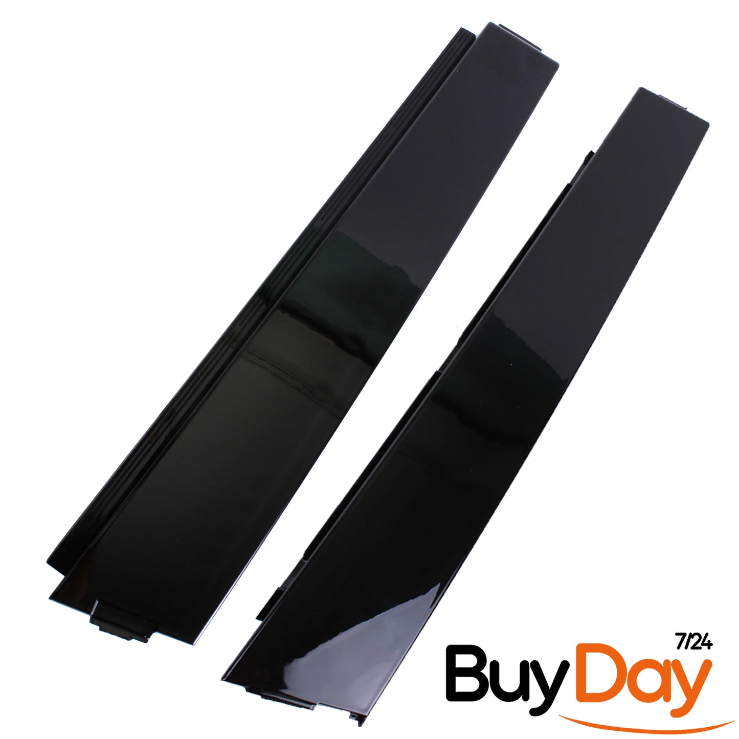 2 Piece Left Side B-Pillar Trim Cover Panel Set (Front & Rear), N/S Passenger Side, Exterior Door Pillar Glossy Trim, Fits 5-Door Golf MK6 Models 2009-2013, 5K4837901A