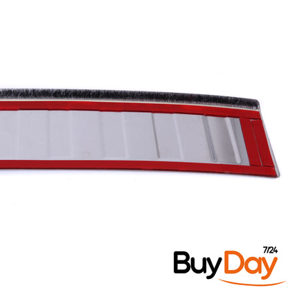 clickmax Rear Bumper Protector Sill Cover, Chrome Finish Polished Stainless Steel Scuff Guard, Car Accessories for Superb Kombi (Estate) Models 2015-Onwards