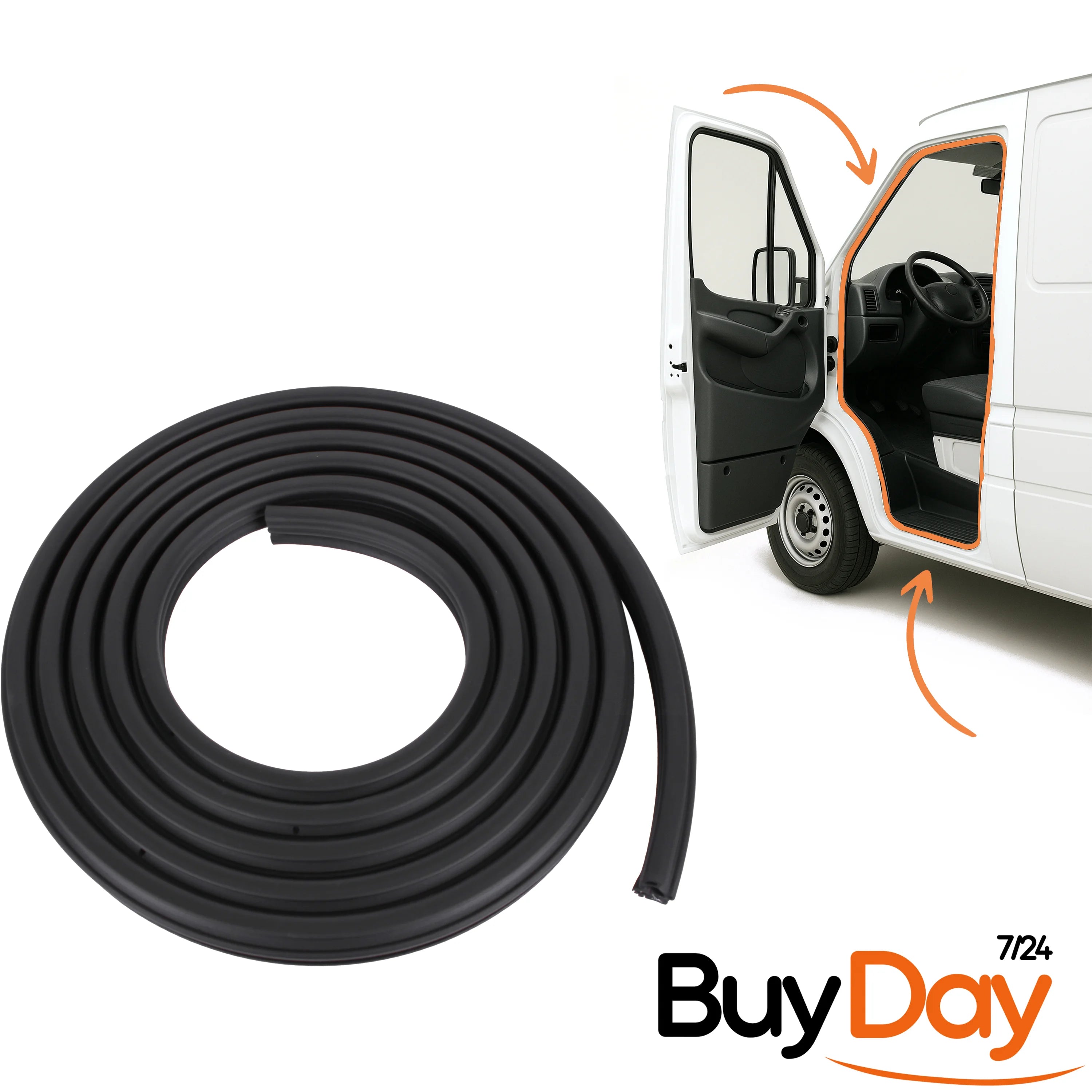 Front Door Weatherstrip Rubber Seal R/L Compatible with Sprinter MK1 VW LT MK2 (1996-2006)