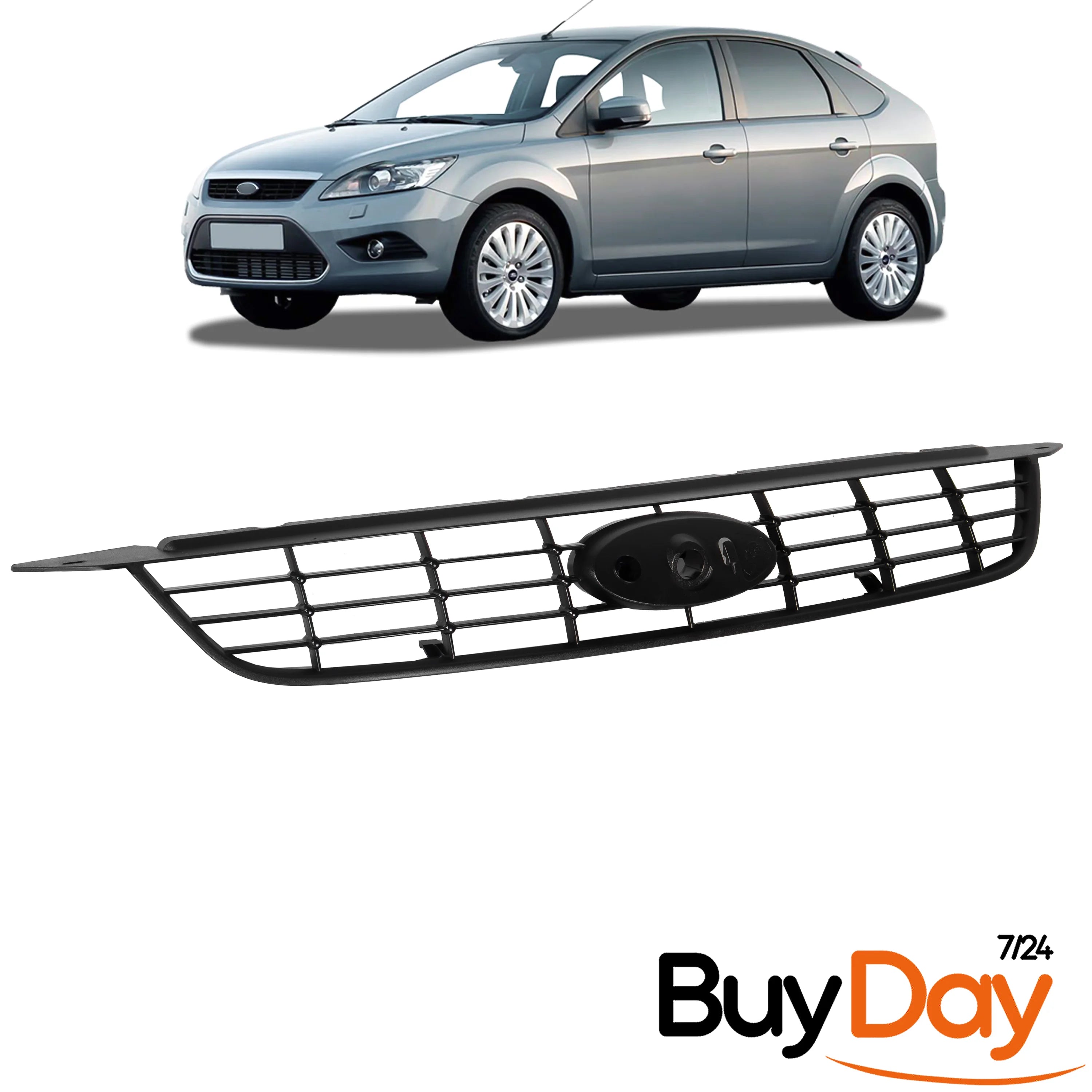 Front Main Radiator Grille, Centre Bumper Grille Panel, Exterior Styling Body Part, Compatible with Focus MK2 (Facelift) Models 2008-2012, 1538478, 1676410