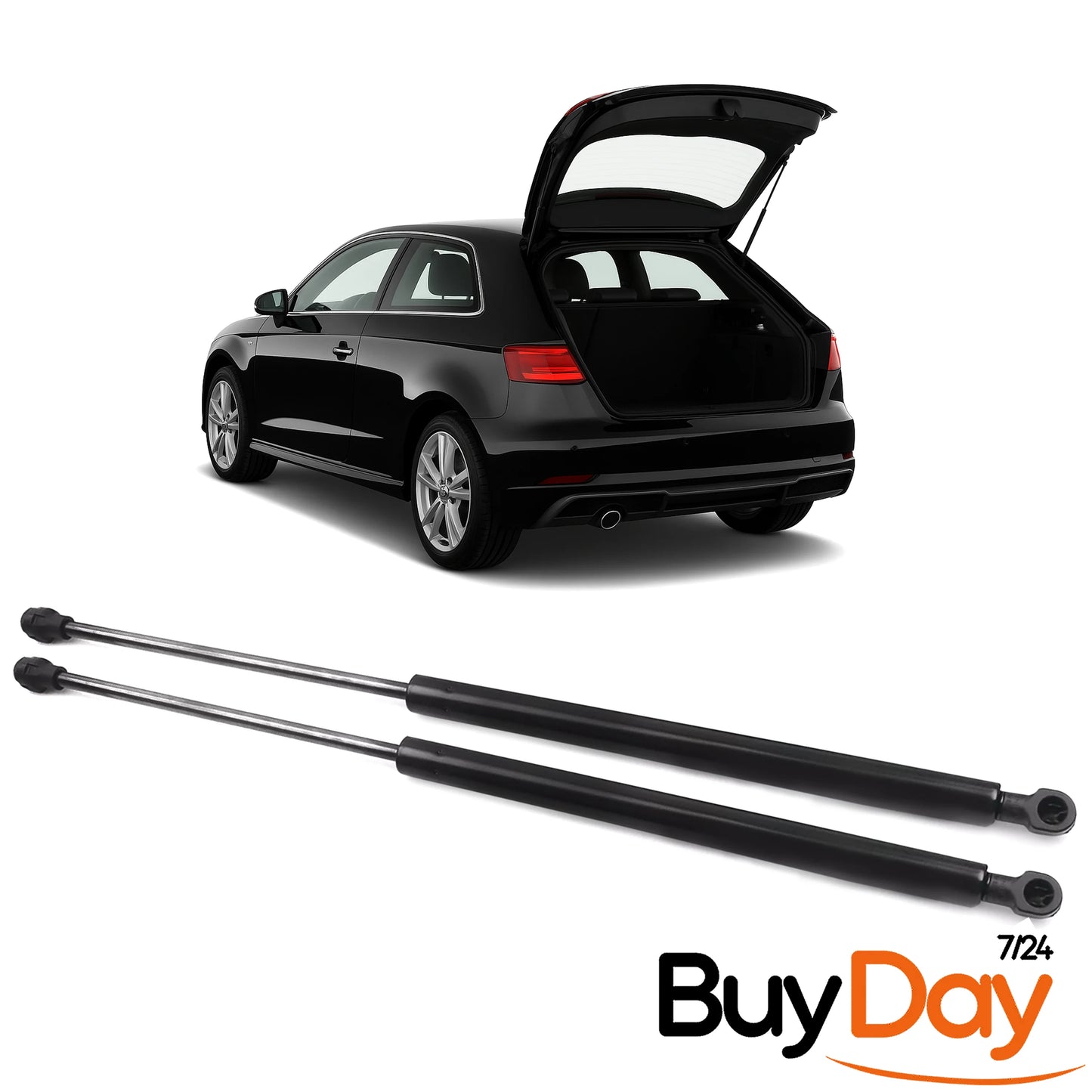 2 Piece Boot Strut Kit (Pair), Rear Tailgate Gas Springs, 460N Force 480mm, Gas Lift Supports, Compatible with A3 (8P1) 3-Door Hatchback Models 2003-2012, 8P3827552A