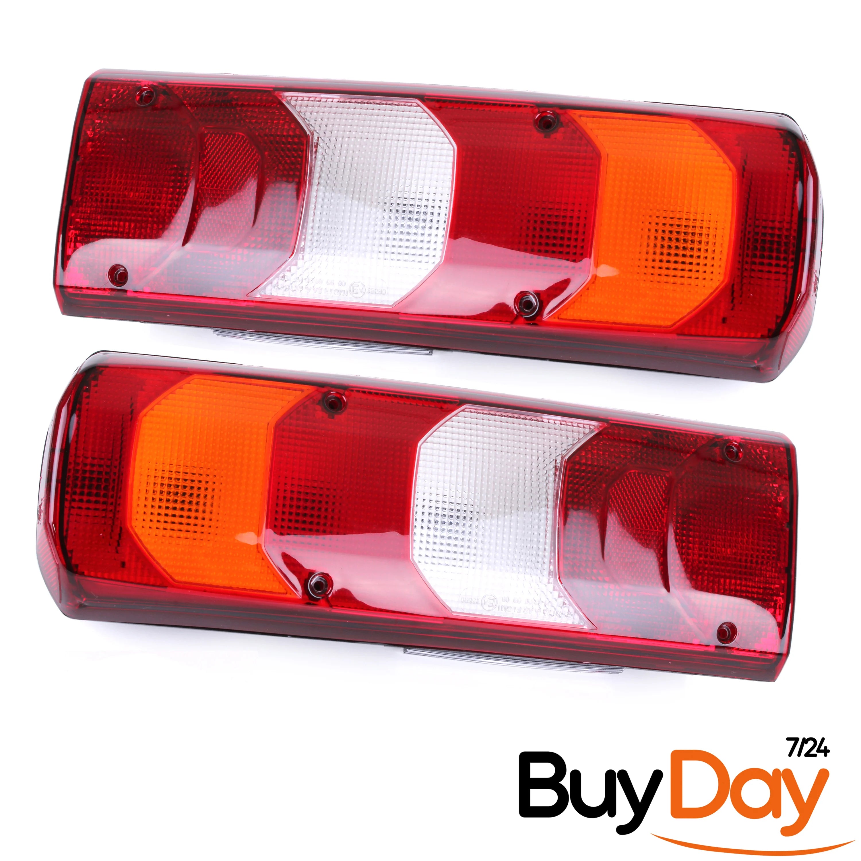 2 Piece Set Rear Tail Light Lamp Cluster (Left & Right Pair), O/S & N/S, Red Lens, Compatible with Actros, Arocs, Atego & Antos Truck Lorry HGV Models (2011-Onwards), A0035441603, A0035441703