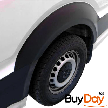 clickmax 4 Piece Set Wheel Arch Protectors, Black Wheel Arch Trim Flares, Exterior Protection Kit, Compatible with Crafter & TGE Van Models 2017-Onwards, Body Styling