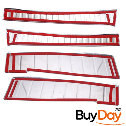 clickmax 4 Piece Set Inner & Outer Rear Bumper Protector Sill Covers, Stainless Steel Chrome Finish, Scuff Guard Plates, Car Accessories for Sandero Models 2021-2024