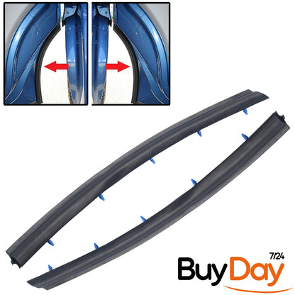 2 Piece Set Front Wheel Arch Seal Rubber Kit (Left & Right Pair) with Clips, Body to Arch Liner Gasket, Compatible with Transporter, Multivan, Caravelle T5 (03-15) & T6 (15-On), 7H0837565A