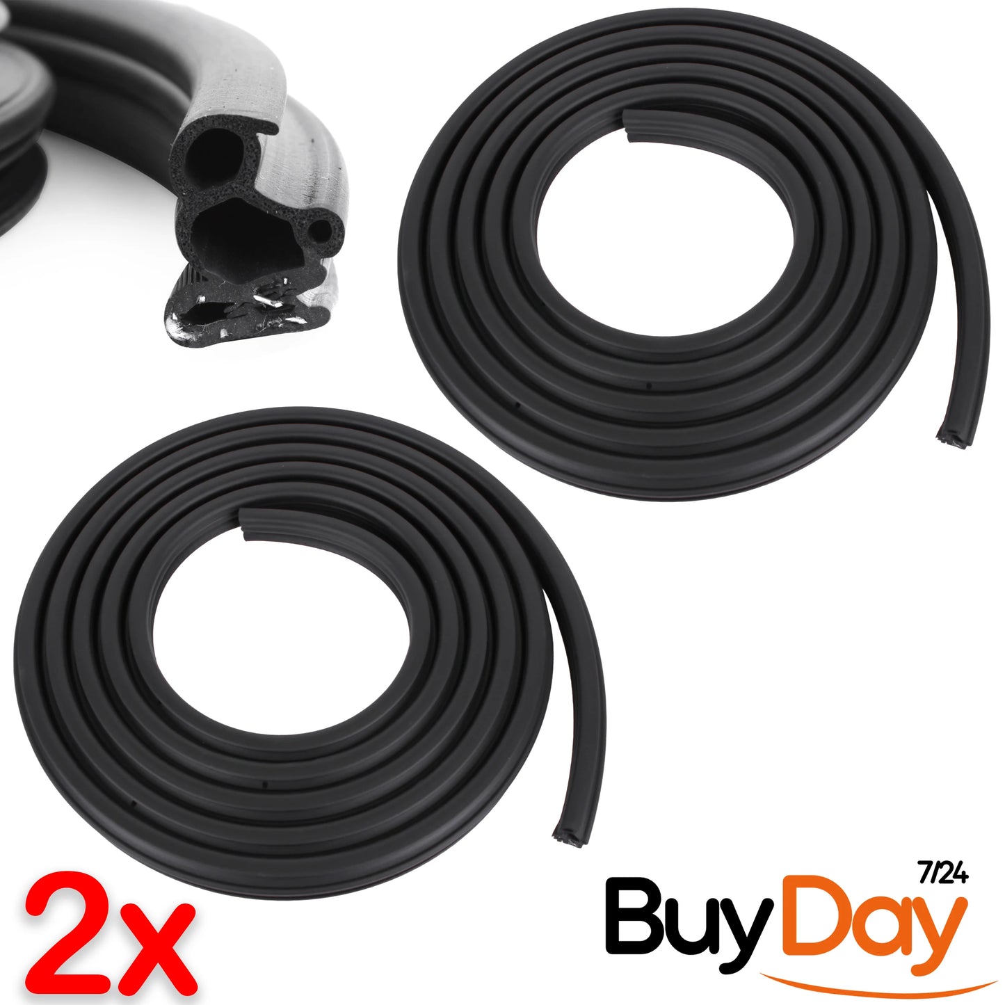 2 Pieces Front Door Weatherstrip Rubber Seal R/L Compatible with Sprinter MK1 VW LT MK2 (1996-2006)